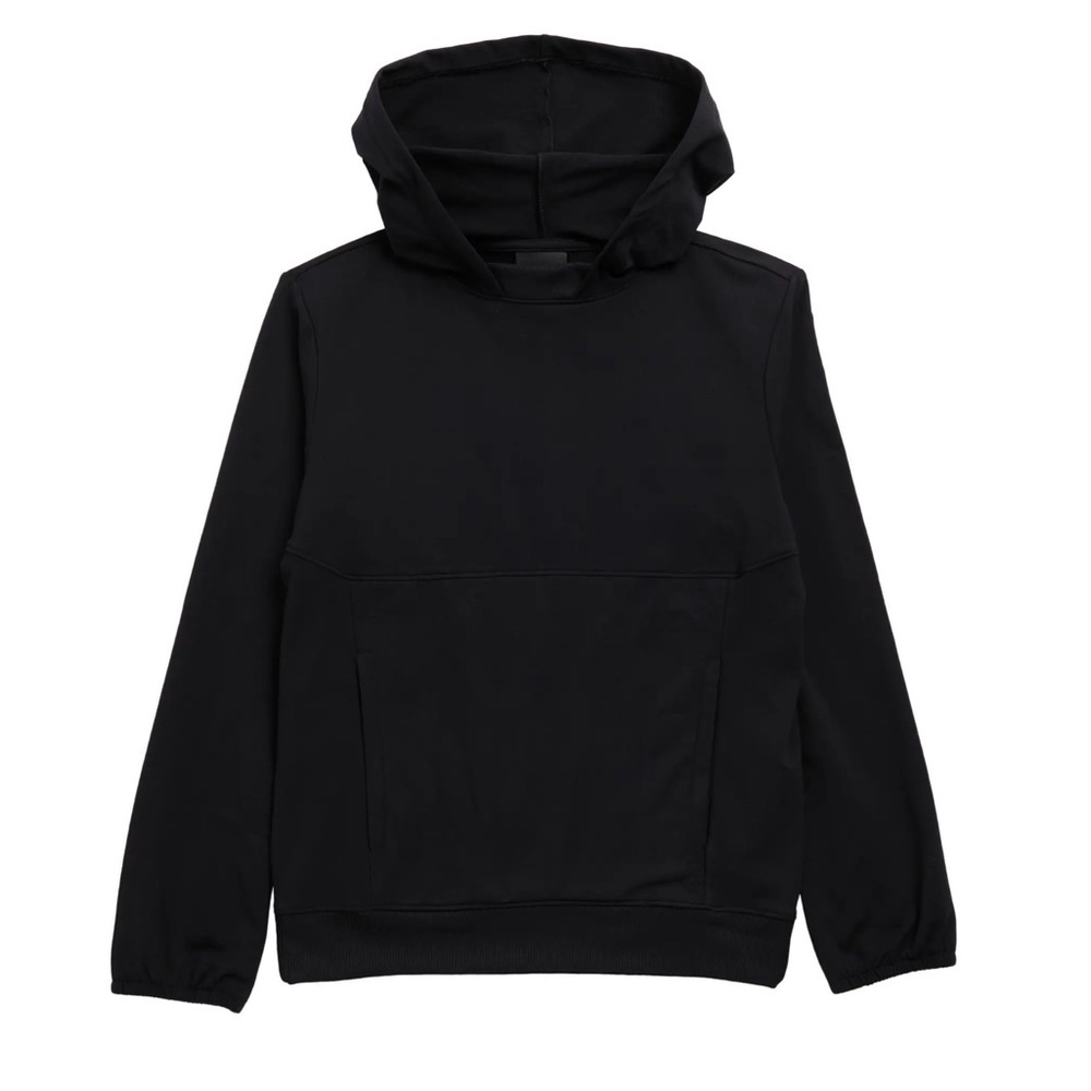 NEW Nordstrom Zella Kids Downtown Stretch Hoodie Black Size Medium Pullover Top